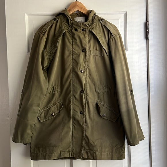 Zara Green Military Jacket with Hood (Size Medium) - Picture 2 of 14